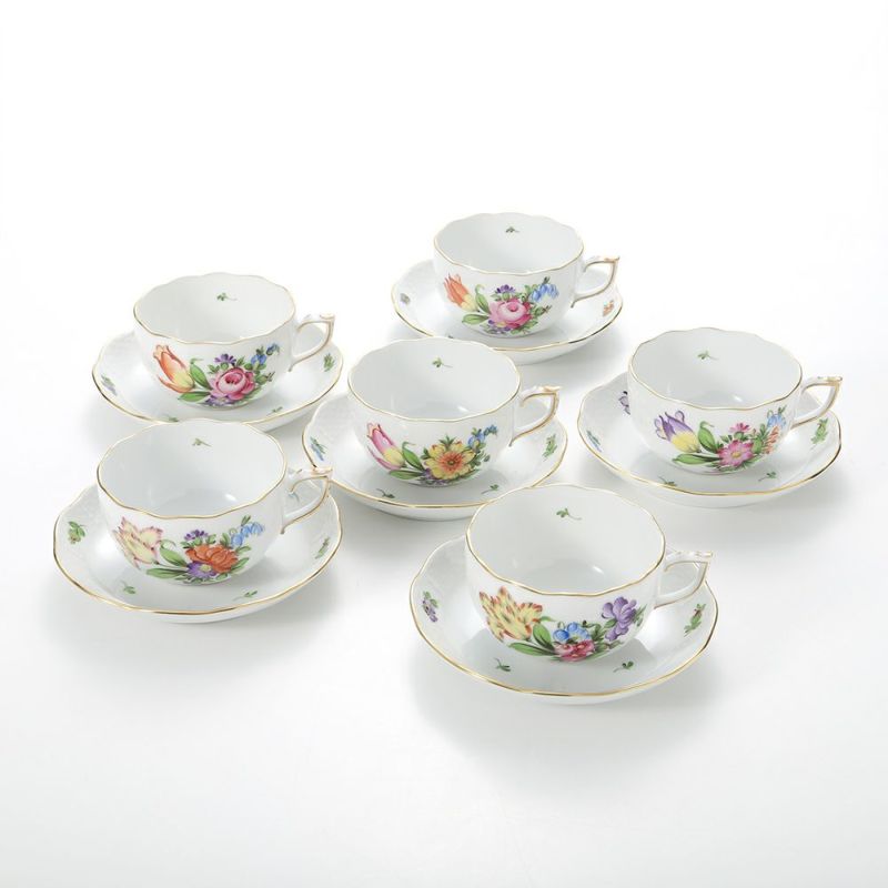 ヘレンド チューリップの花束 ティーカップ＆ソーサー 200ml 6客セット