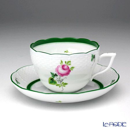 ヘレンド (HEREND) ウィーンのバラ 00730-0-00 ティーカップ＆ソーサー（兼用） 200ml ペア