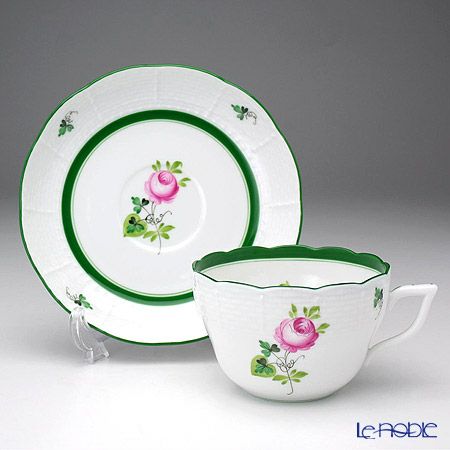 ヘレンド (HEREND) ウィーンのバラ 00730-0-00 ティーカップ＆ソーサー（兼用） 200ml ペア