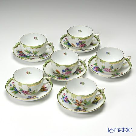 ヘレンド (HEREND) ヴィクトリア・ブーケ 00724-0-00／724 ティーカップ＆ソーサー 200ml 6客セット