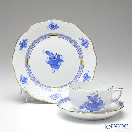 ヘレンド アポニーブルー オードブルセット ヘレンド アポニーブルー トリオセット | ブランド洋食器専門店ル