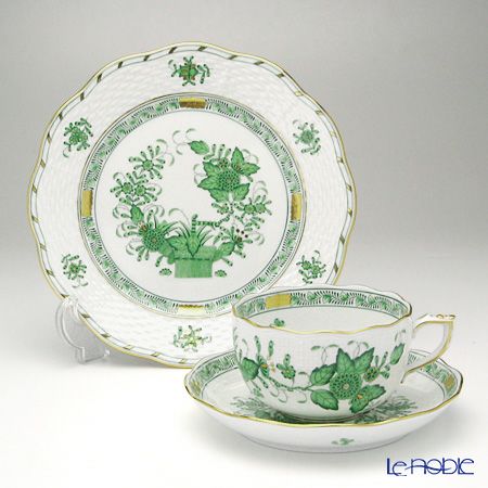 ヘレンド インドの華グリーン トリオセット