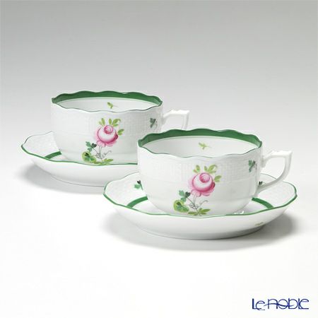 ヘレンド (HEREND) ウィーンのバラ 00724-0-00／724 ティーカップ＆ソーサー 200ml ペア