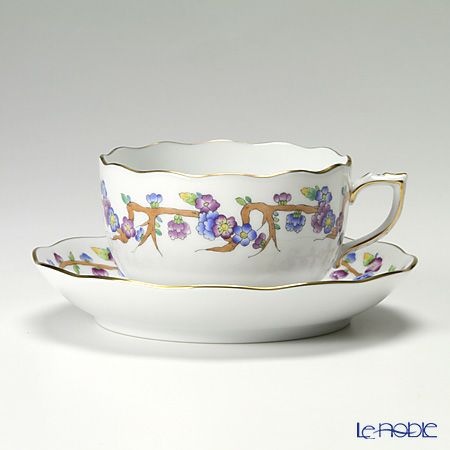 ヘレンド ヴィクトリア PDVICT 20724-0-00 ティーカップ＆ソーサー 200ml ペア ブルー＆ピンク