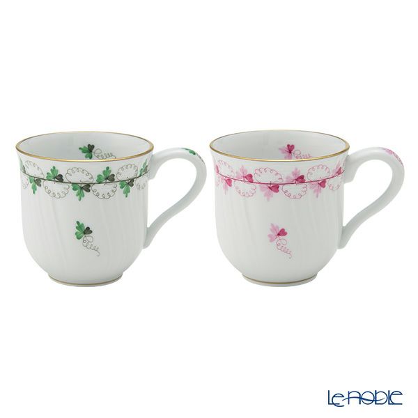 ヘレンド パセリグリーン PE ＆ パセリピンク PEP ミッドマグ 200ml ペア 01739-0-00