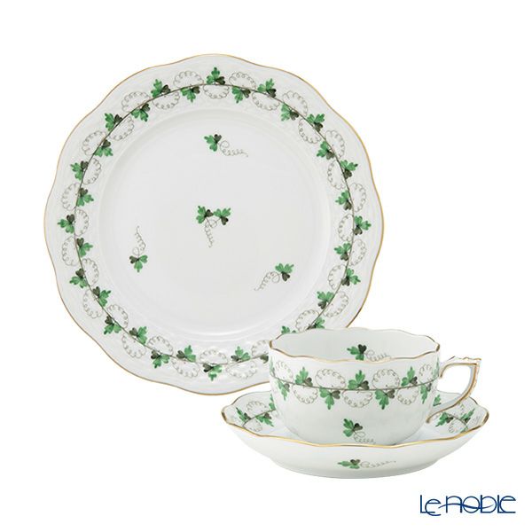 ヘレンド パセリグリーン PE トリオセット ティー