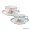 ヘレンド ローズチューリップ ブルー RTFB ＆ ピンク RTFP ティーカップ＆ソーサー 200ml ペア 20724-0-00