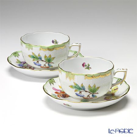 ヘレンド (HEREND) ヴィクトリア・ブーケ 00724-0-00／724 ティーカップ＆ソーサー 200ml ペア