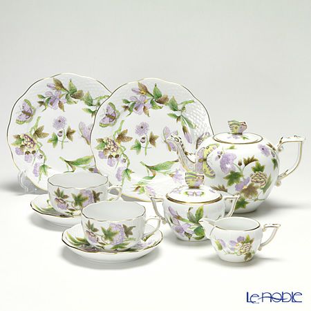 ヘレンド ロイヤルガーデン EVICT1 2人用 ティー7点セット グリーン