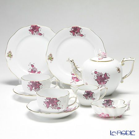 ヘレンド クロチルド ピンク 2人用 ティー7点セット