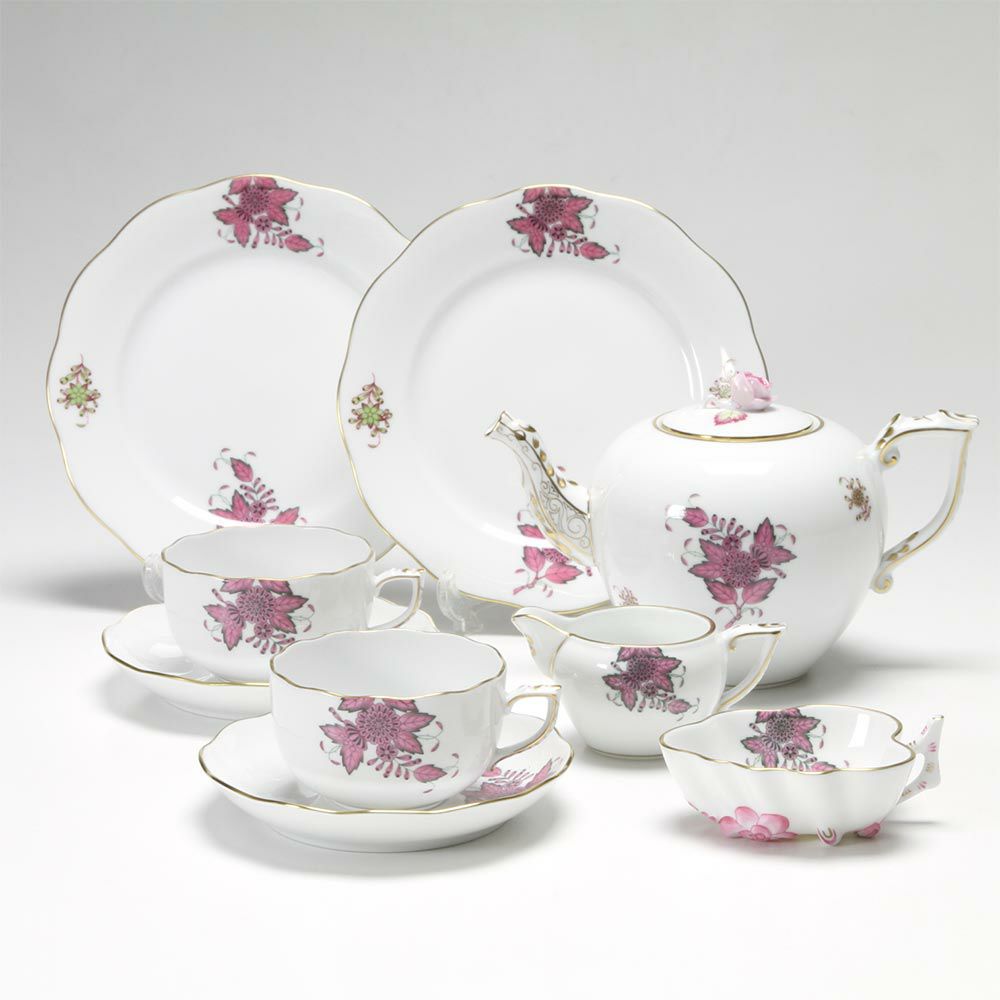ヘレンド クロチルド ピンク 2人用 ティー7点セット