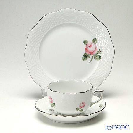 ヘレンド ウィーンのバラ プラチナ トリオセット