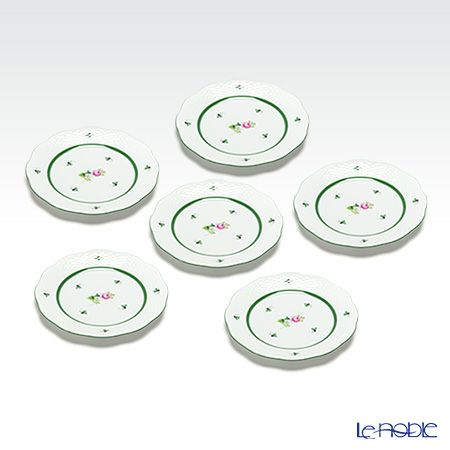 ヘレンド (HEREND) ウィーンのバラ 00517-0-00 プレート 19cm 6枚セット