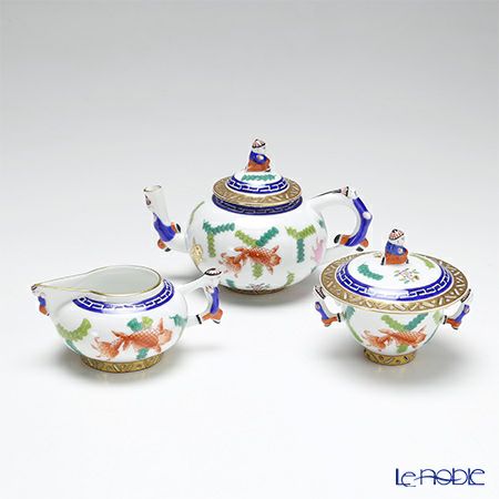 ヘレンド シノワズリ（中国趣味）ポワッソン ポット3点セット