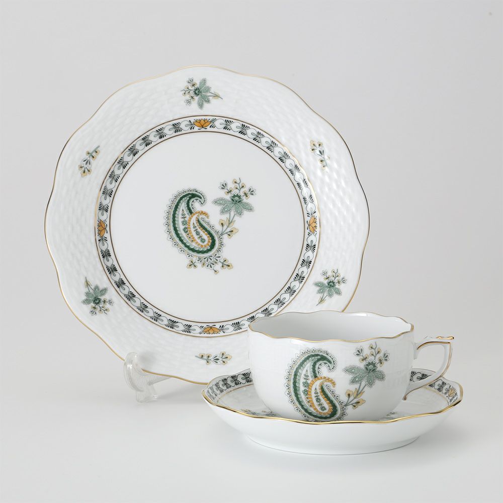 ヘレンド ペイズリー グリーン BUTV トリオセット