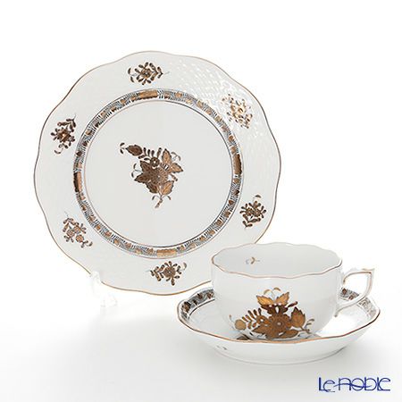 ヘレンド アポニーアンティークゴールド トリオセット