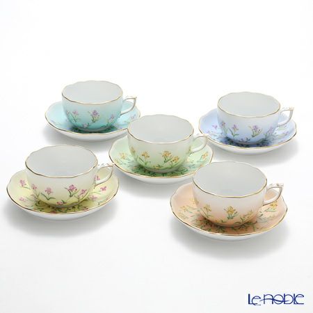 ヘレンド アイリス IRIS 20724-0-00 ティーカップ＆ソーサー 200ml 5色セット