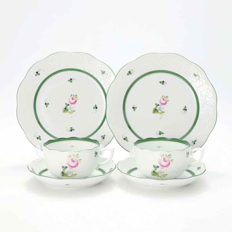 ヘレンド (HEREND) ウィーンのバラ トリオセット ペア