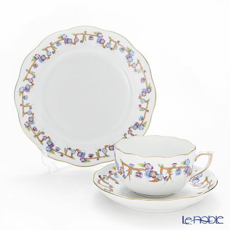 ヘレンド ヴィクトリア PDVICT2 トリオセット ブルー