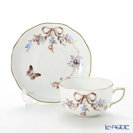 ヘレンド エデン ブラウン EDENMB＆ブルー EDENBM 20724-0-00 ティーカップ＆ソーサー 200ml ペア