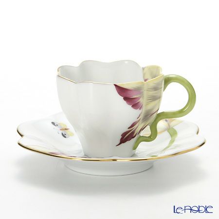 ヘレンド チューリップ TULIP-3 04746-0-00 ティーカップ＆ソーサー 4色セット