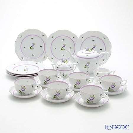 ヘレンド ウィーンのバラ ライラック 23ピースセット