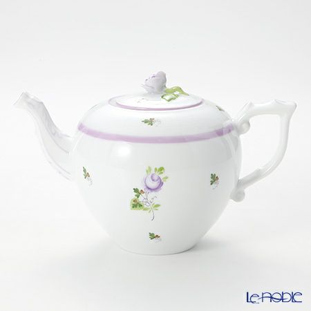 ヘレンド ウィーンのバラ ライラック ポット3点セット