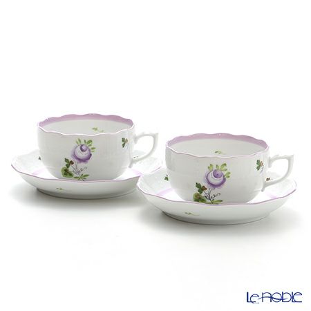 ヘレンド (HEREND) ウィーンのバラ ライラック 00724-0-00 ティーカップ＆ソーサー 200ml ペア
