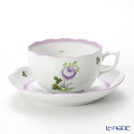 ヘレンド (HEREND) ウィーンのバラ ライラック 00724-0-00 ティーカップ＆ソーサー 200ml ペア