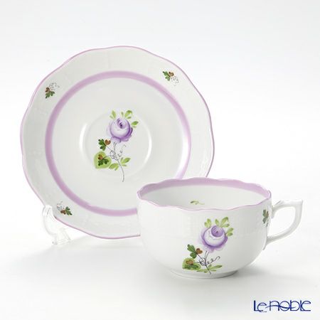 ヘレンド (HEREND) ウィーンのバラ ライラック 00724-0-00 ティーカップ＆ソーサー 200ml ペア