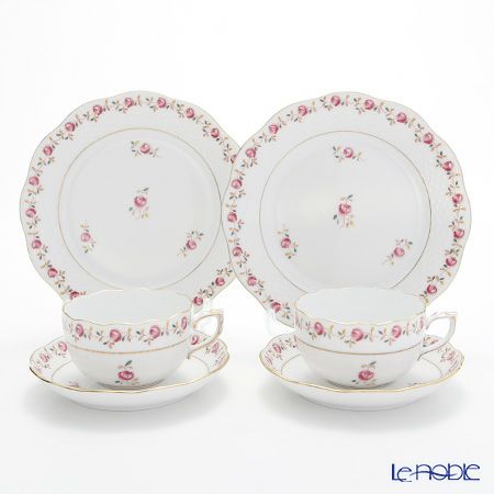 ヘレンド 薔薇の花飾り RGS トリオセット ペア