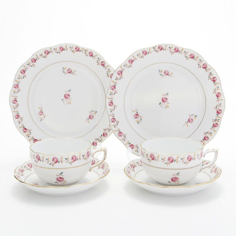 ヘレンド 薔薇の花飾り RGS トリオセット ペア