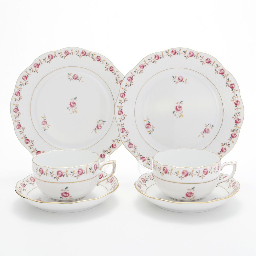 ヘレンド 薔薇の花飾り RGS トリオセット ペア