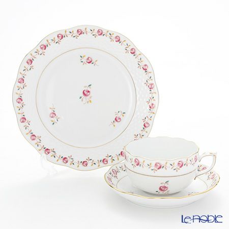 ヘレンド 薔薇の花飾り RGS トリオセット