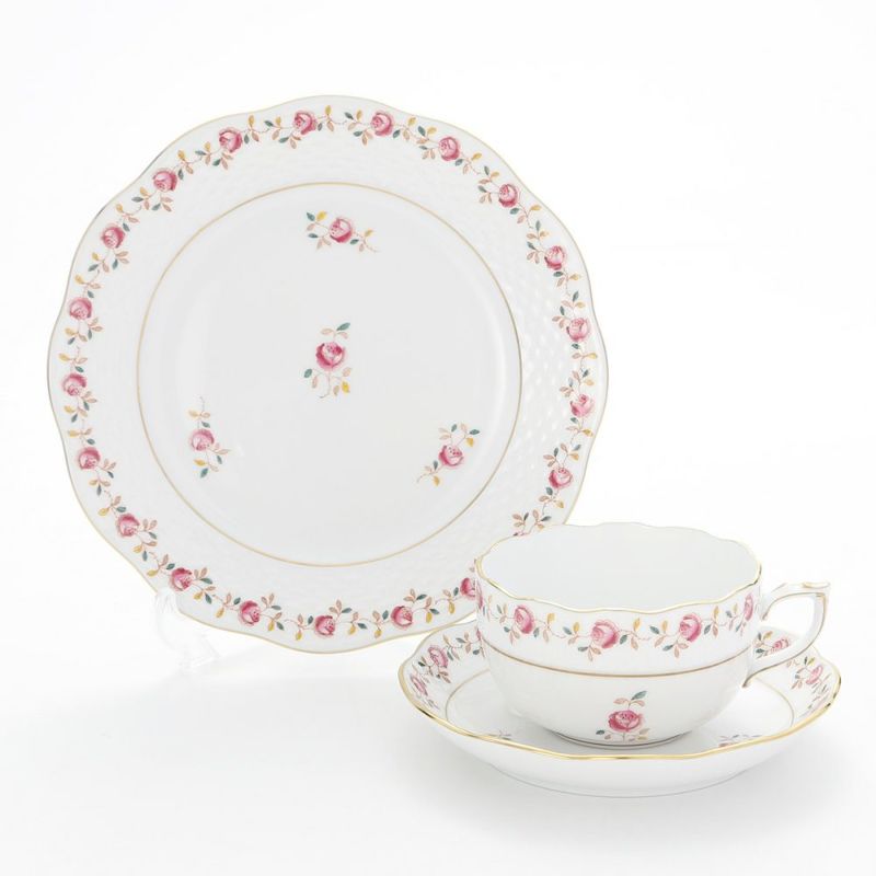 ヘレンド 薔薇の花飾り RGS トリオセット