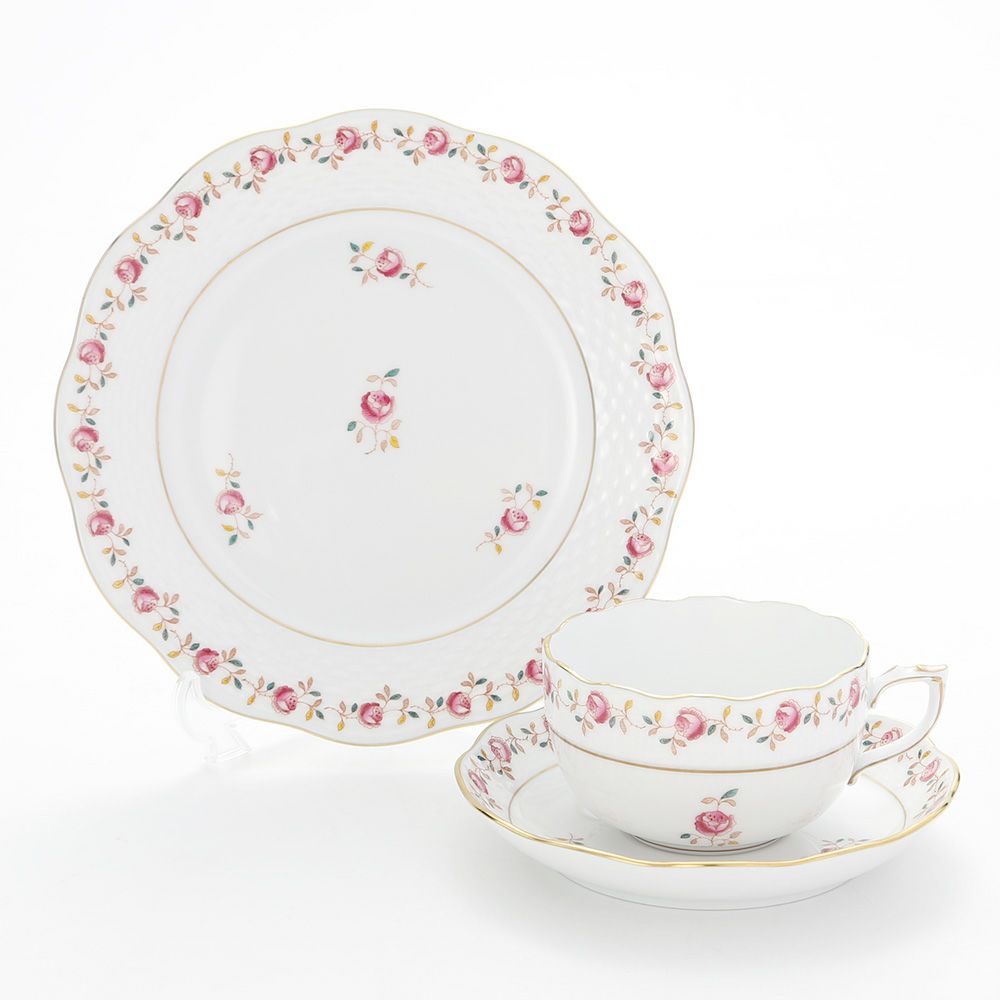 ヘレンド 薔薇の花飾り RGS トリオセット