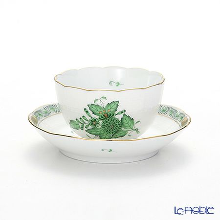 ヘレンド アポニーグリーン 2人用 ジャパニーズティーセット