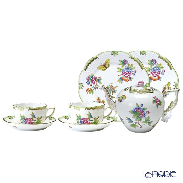 ヘレンド ヴィクトリア・ブーケ 2人用 ティータイムセット