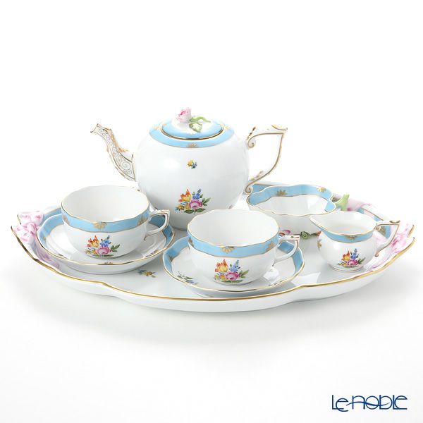 ヘレンド ローズチューリップ ブルー RTFB テテアテテセット