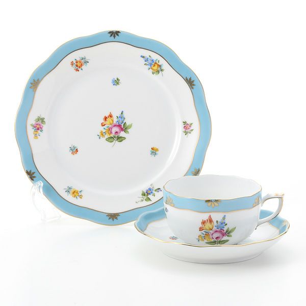 ヘレンド ローズチューリップ ブルー RTFB トリオセット