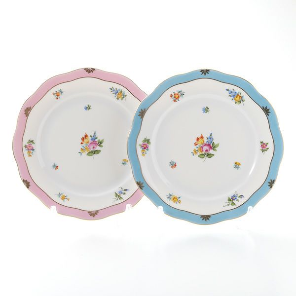 ヘレンド ローズチューリップ ブルー RTFB＆ピンク RTFP 20517-0-00 プレート 19cm ペア