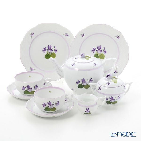 ヘレンド バイオレット（ライラック） VIOLETL 2人用 ティー7点セット
