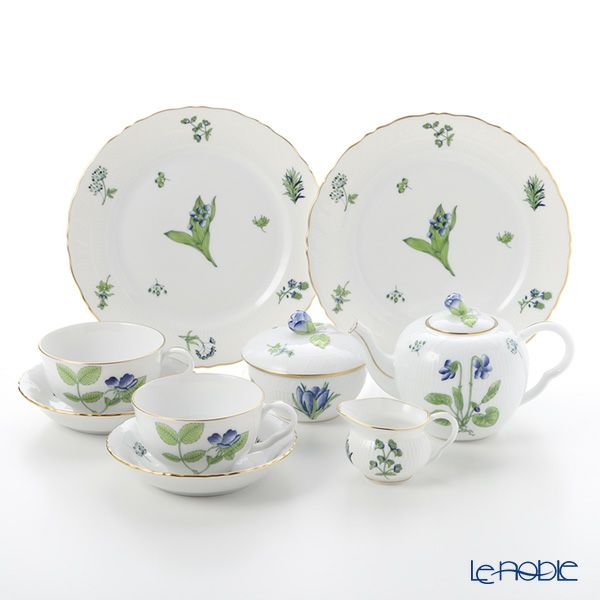 ヘレンド ハーブガーデン（イングレース） 2人用 ティー7点セット