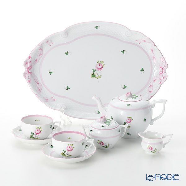 ヘレンド ウィーンのバラ ピンク テテアテテセット