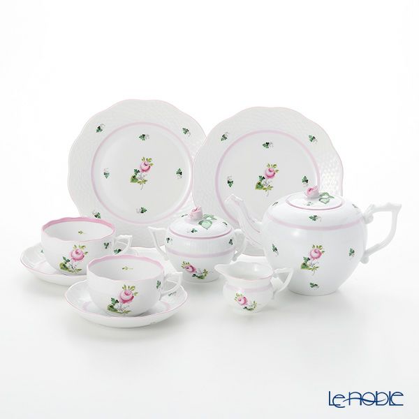 ヘレンド ウィーンのバラ ピンク 2人用 ティー7点セット