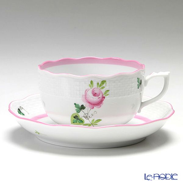 ヘレンド ウィーンのバラ ピンク 2人用 ティー7点セット