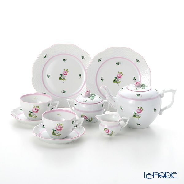 ヘレンド ウィーンのバラ ピンク 2人用 ティー7点セット（兼用）