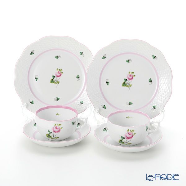 ヘレンド ウィーンのバラ ピンク トリオセット ペア