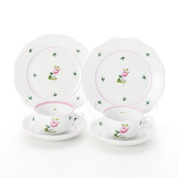 ヘレンド ウィーンのバラ ピンク トリオセット ペア