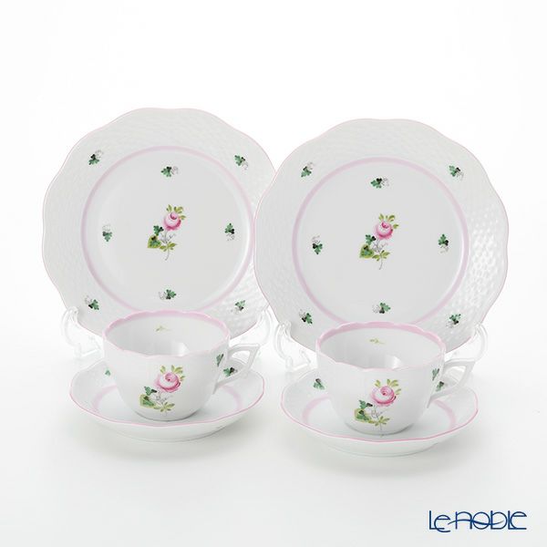 ヘレンド ウィーンのバラ ピンク トリオセット ペア（兼用）